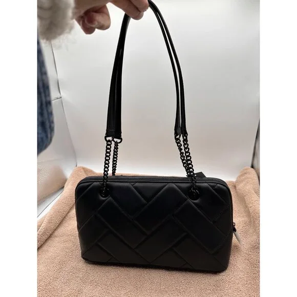 DKNY Bryant Park Quilted Sachet Crossbody BagLeather Chain Strap MSRP $198